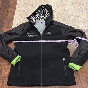 Cuore
cycling running light weight hoodie jacket GUC size L‎ black lime green
